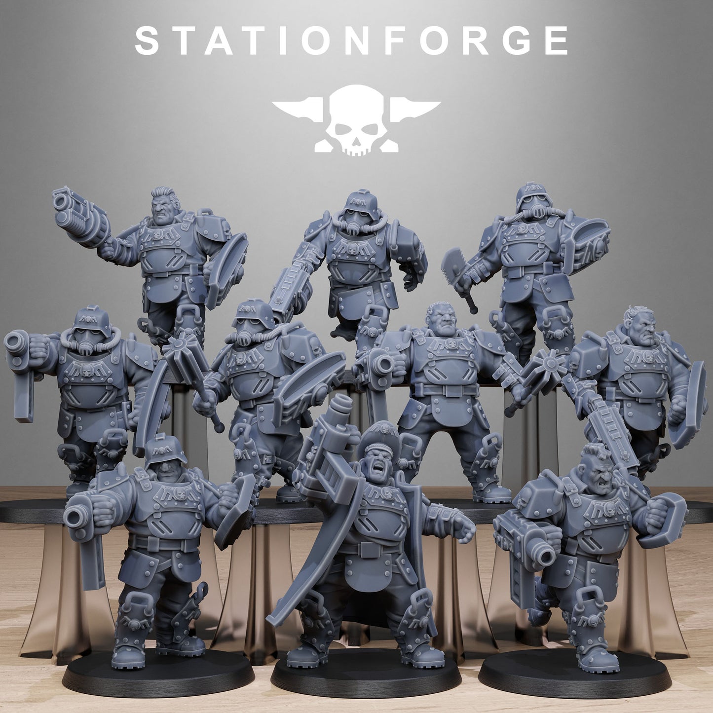 Imperial Ogres of the Grim Guard x 10, Death Division, Armoured Mutant Korps