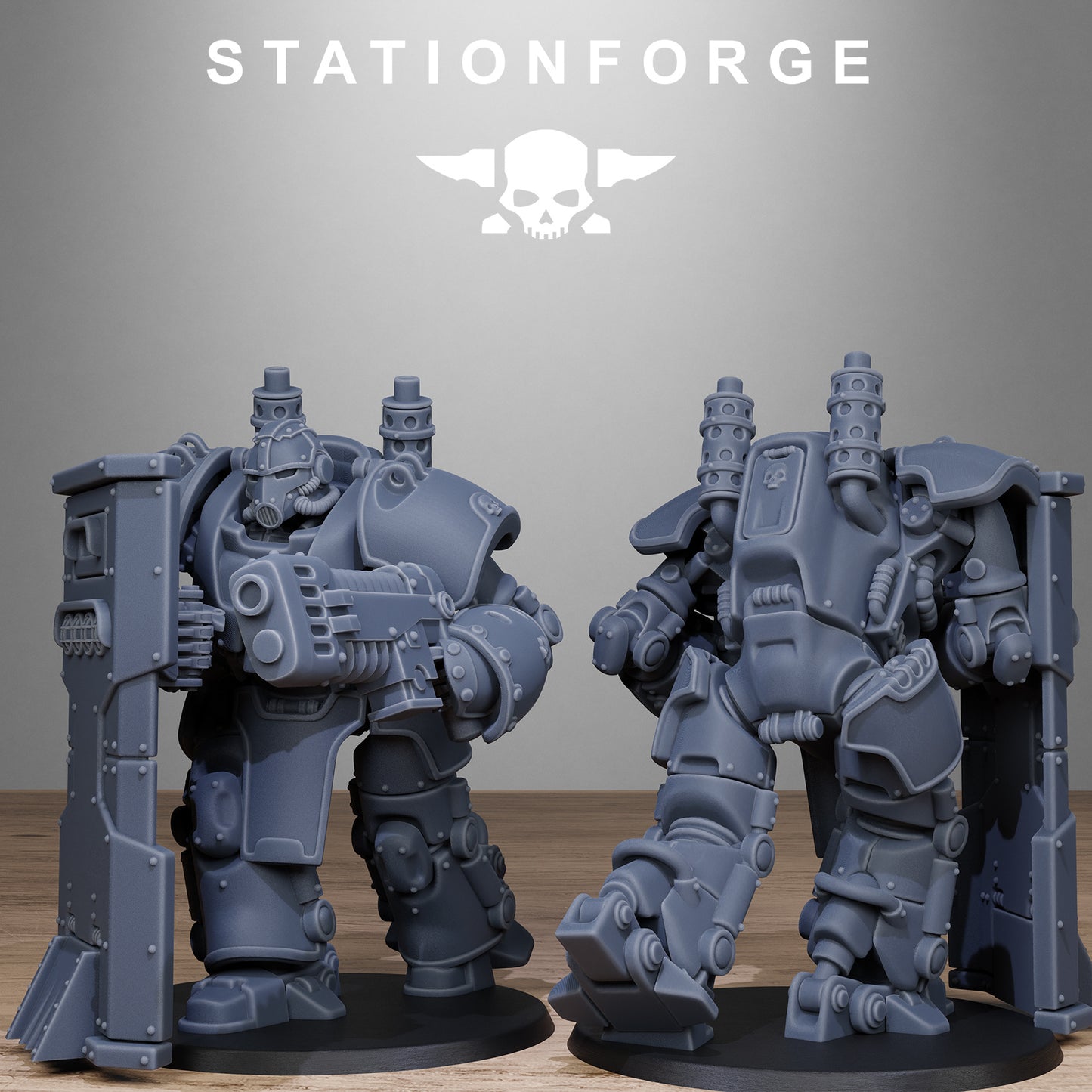 Imperial Ogres of the Grim Guard x 5, Death Division, Power Armour Korps