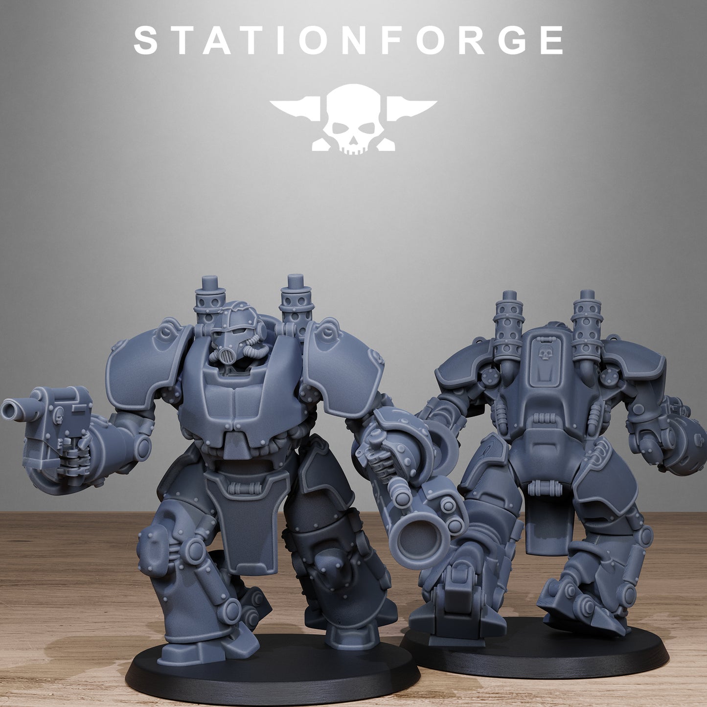 Imperial Ogres of the Grim Guard x 5, Death Division, Power Armour Korps