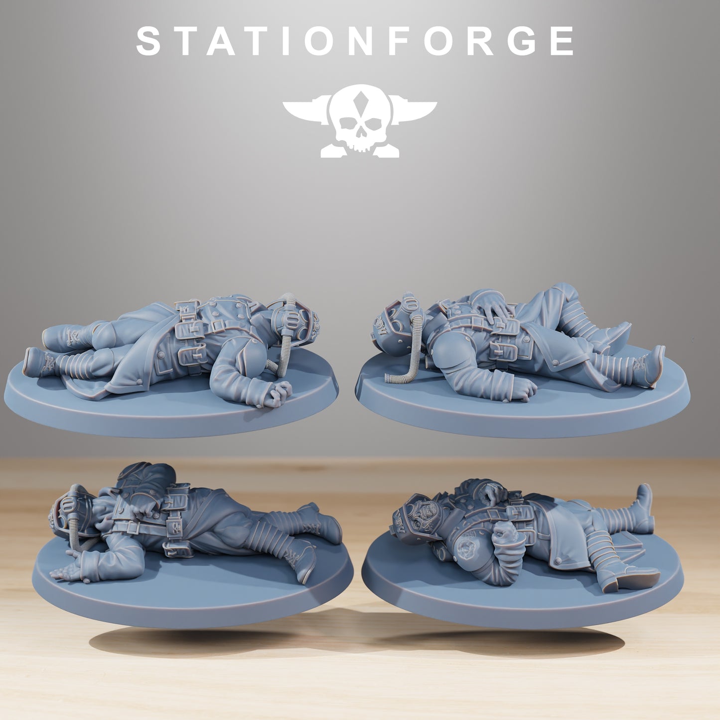 Fallen Imperial Soldiers of the Grim Guard x 16, Death Division, Wounded Korps