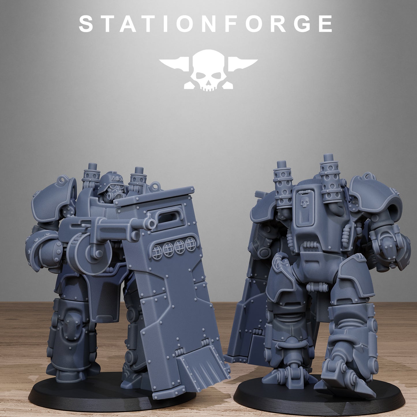 Imperial Ogres of the Grim Guard x 5, Death Division, Power Armour Korps