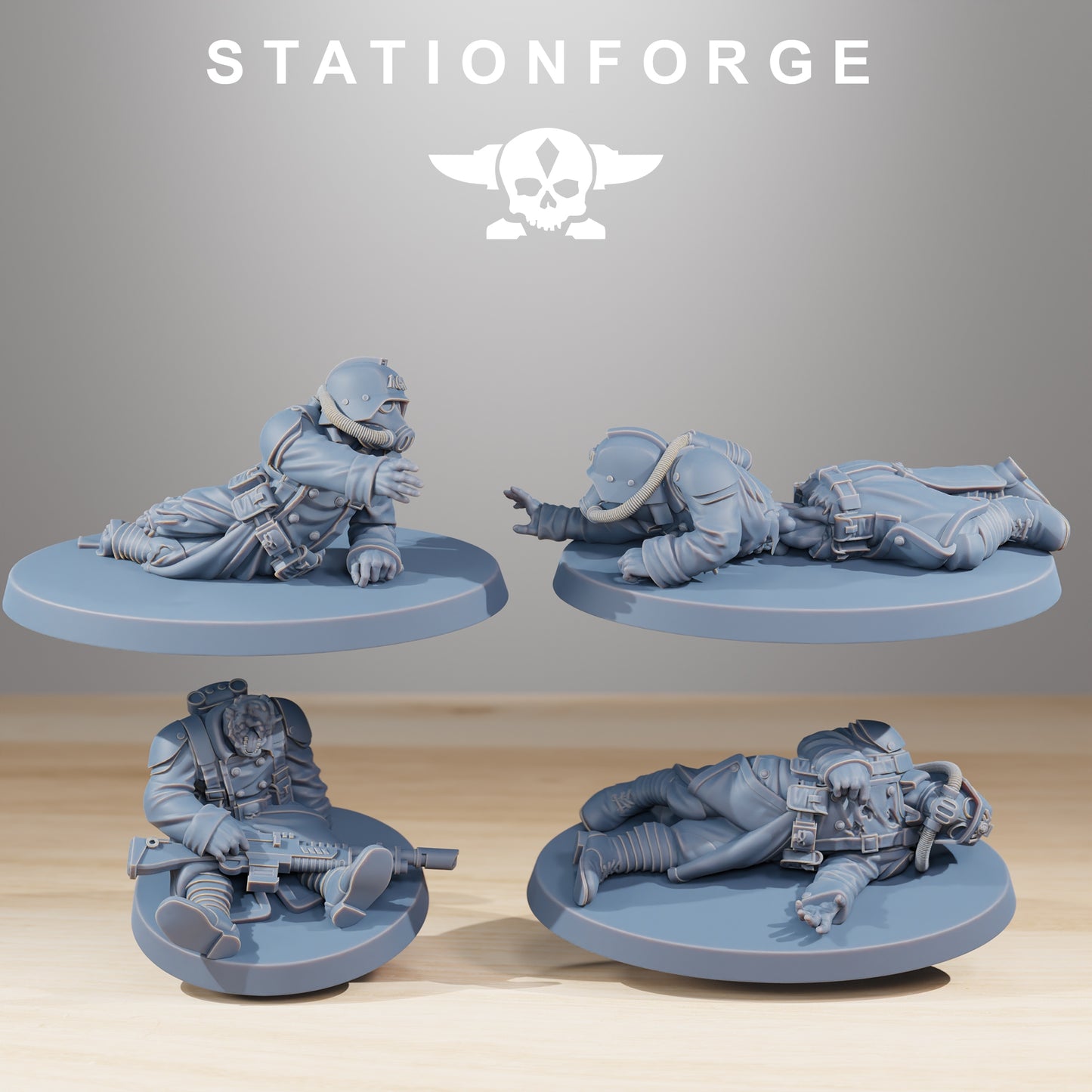 Fallen Imperial Soldiers of the Grim Guard x 16, Death Division, Wounded Korps