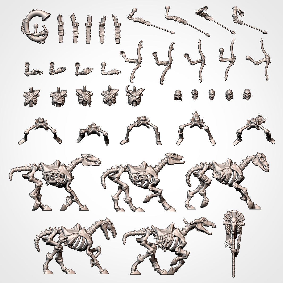 Armies of the Sand - Light Skeleton Cavalry x 5, Tomb Archers, Kings Horsemen