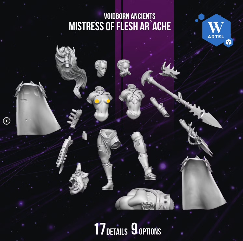 Artel W, Dark Voidborn Ancients, Arena Mistress D'aggia, Eldar Ones, Succubus