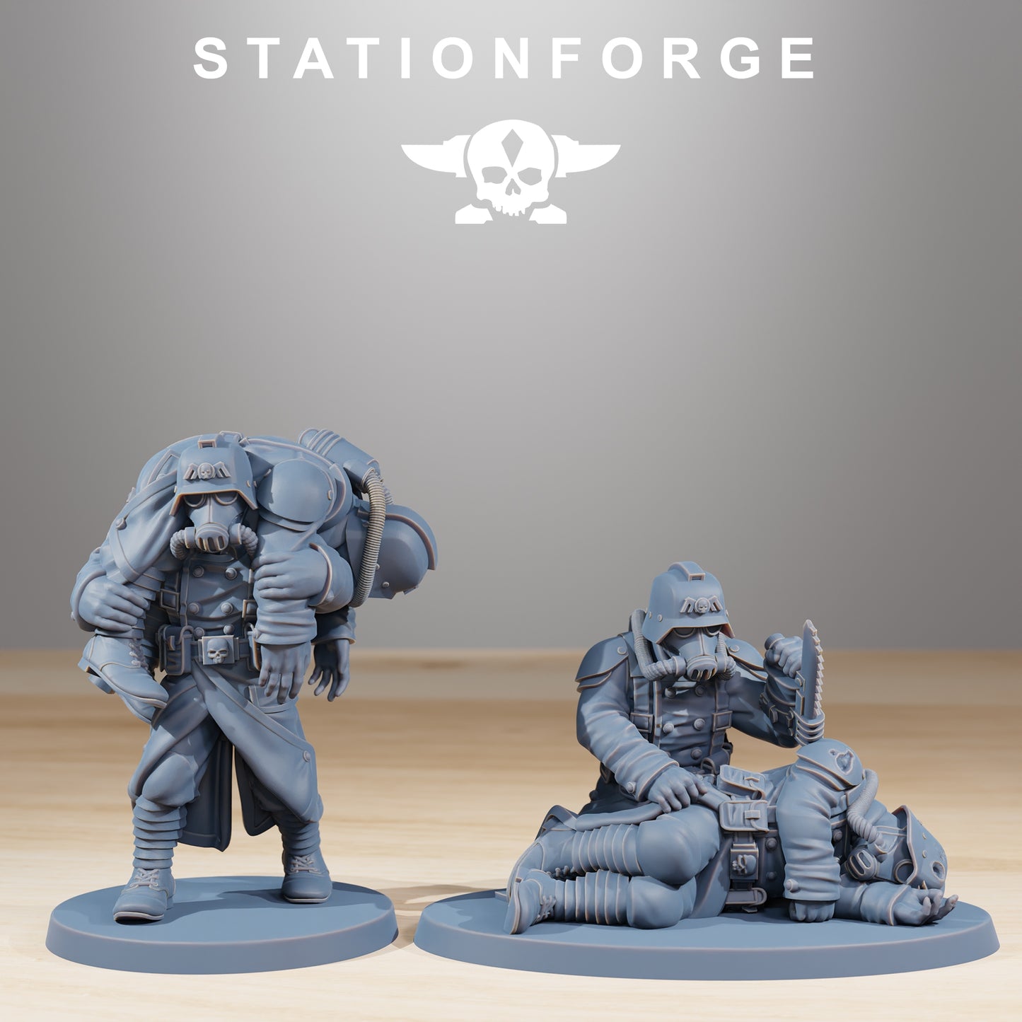 Fallen Imperial Soldiers of the Grim Guard x 16, Death Division, Wounded Korps