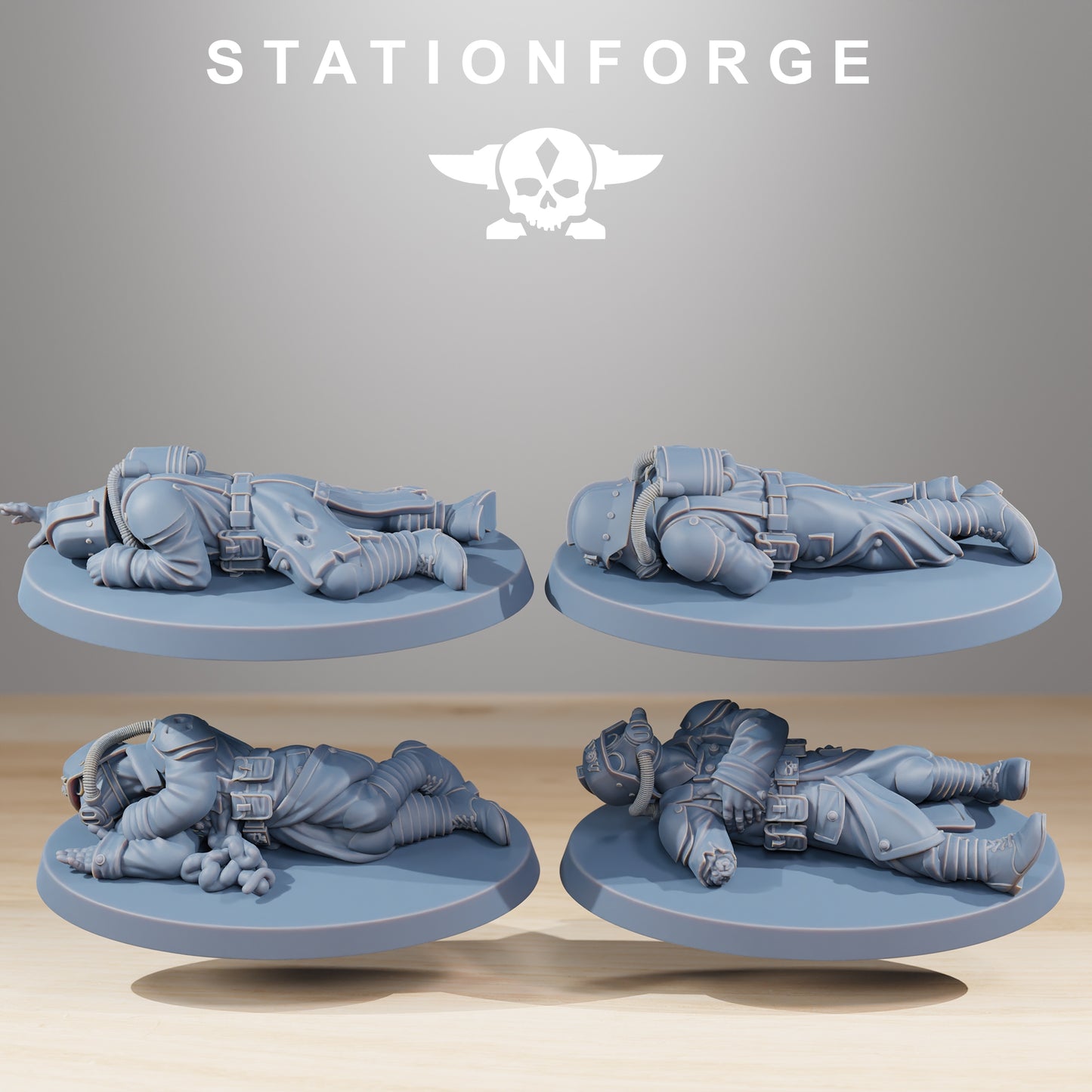Fallen Imperial Soldiers of the Grim Guard x 16, Death Division, Wounded Korps