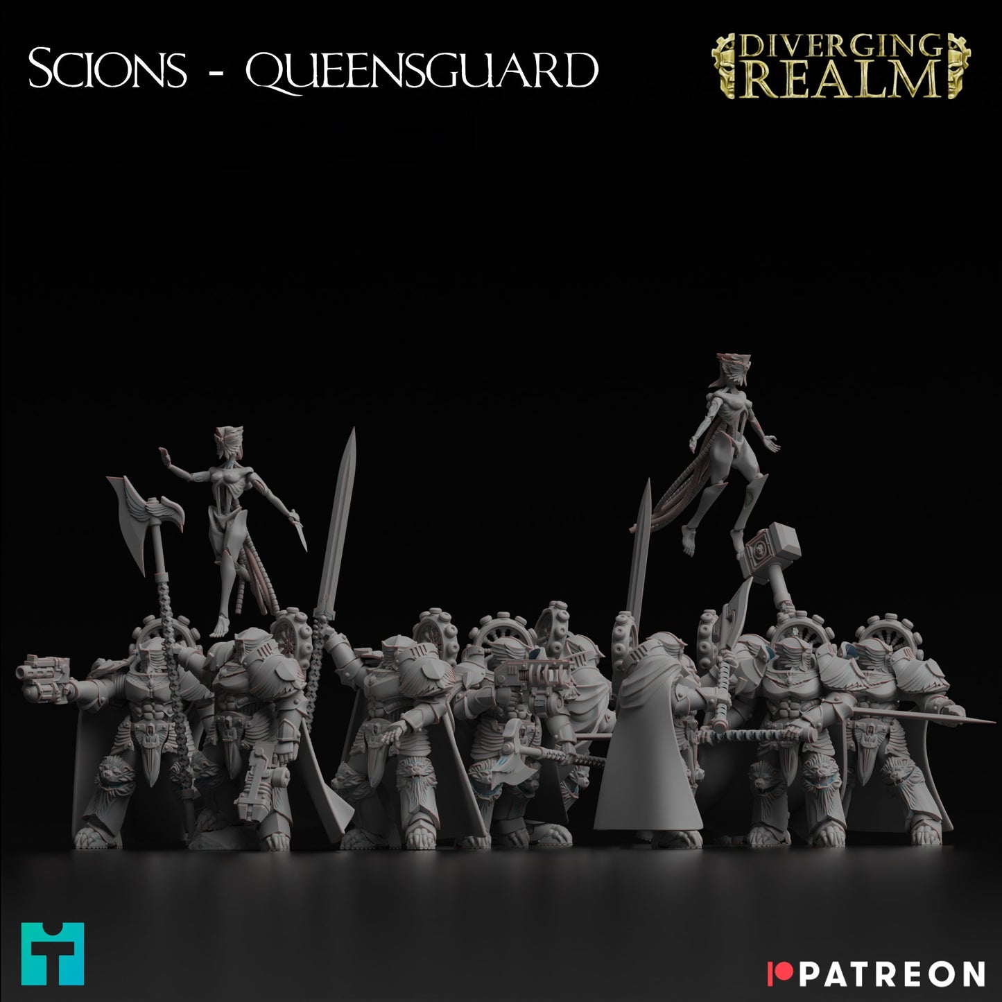 Diverging Realms - Scion - Queensguard Custodians Squad x 10