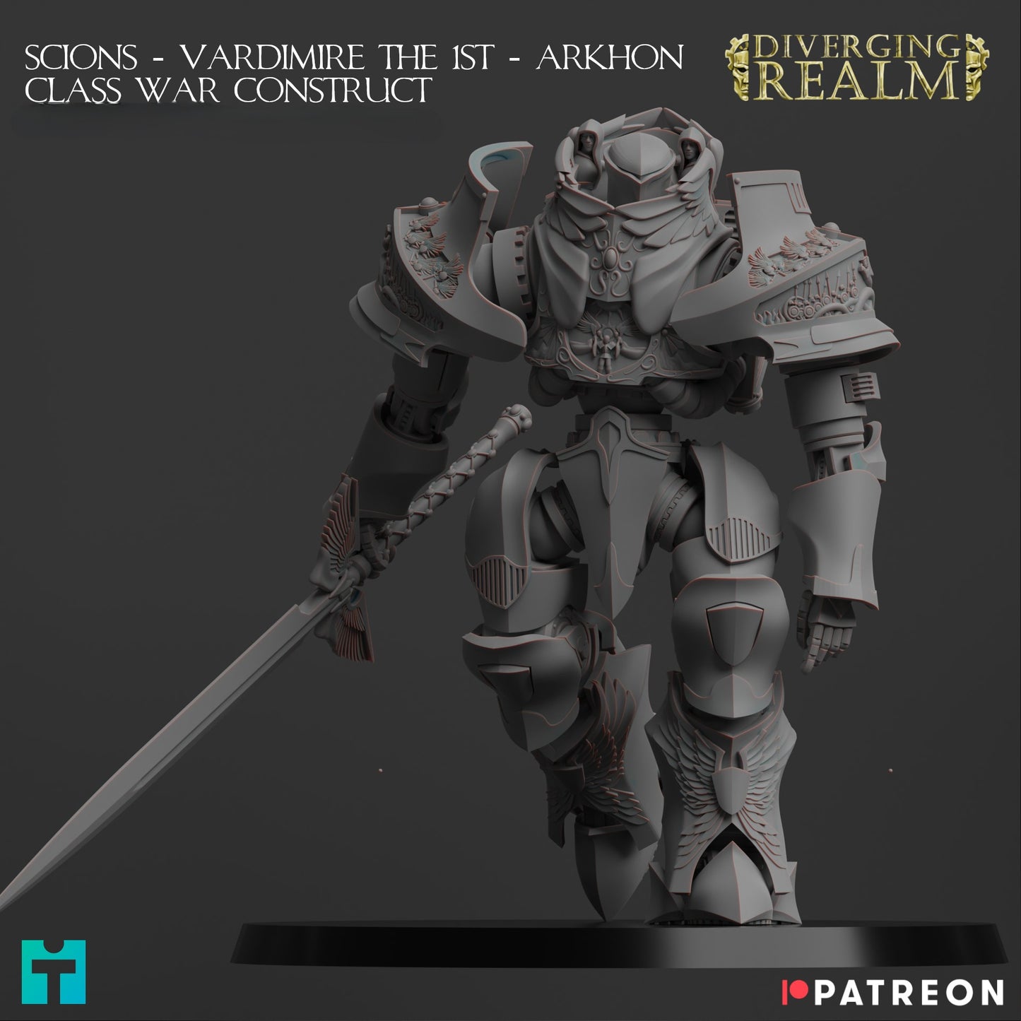 Diverging Realms - Custodians Dread Mech, Vestalian Arkhon-Construct