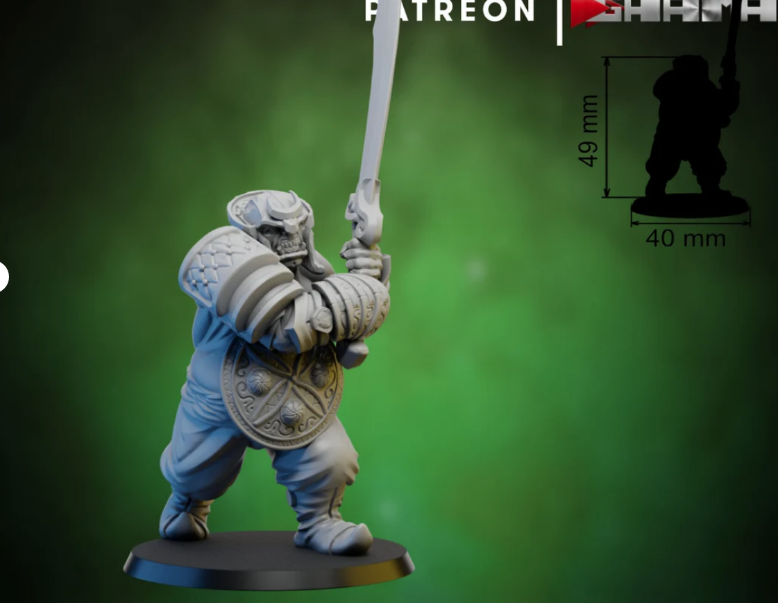 Wargames Compatible - Persian Ogre Tribes - Ogre Warriors 2 Handed x 6
