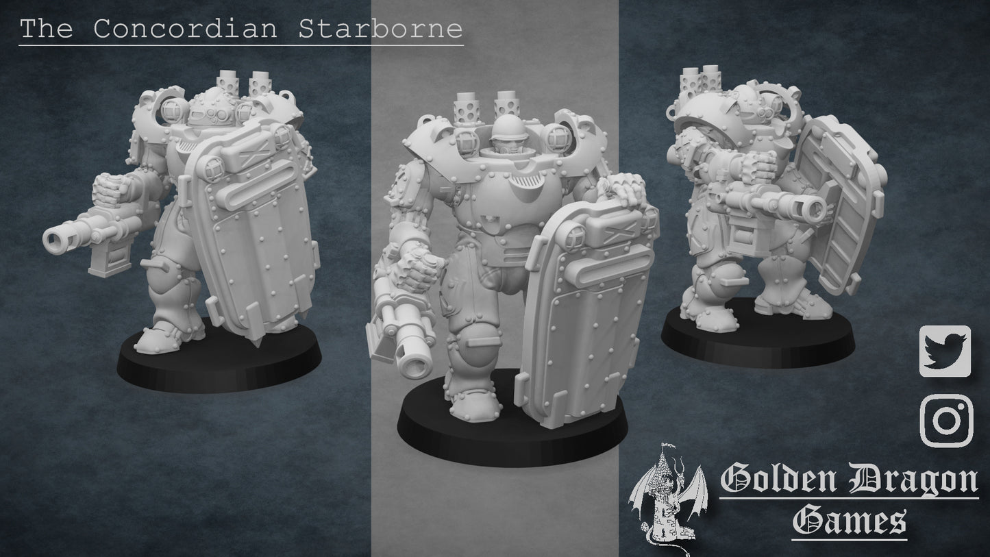 X19 Badger Hardsuit x 3, Imperial Walker of the Starbourne Guard, Bull Division