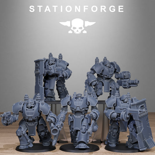 Imperial Ogres of the Grim Guard x 5, Death Division, Power Armour Korps