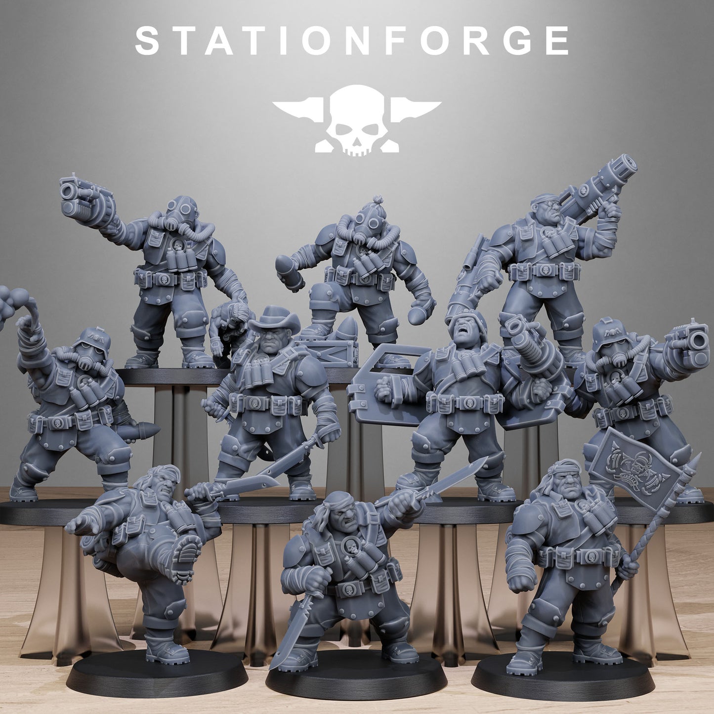 Imperial Ogres of the Grim Guard x 10, Death Division, Jungle Mutant Korps