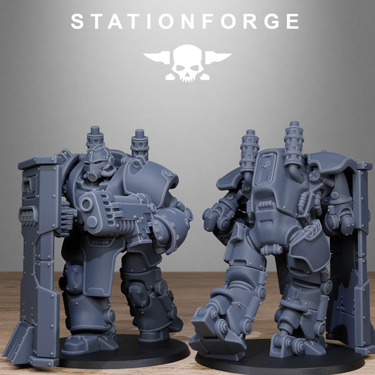 Imperial Ogres of the Grim Guard x 3, Death Division, Power Armour Korps