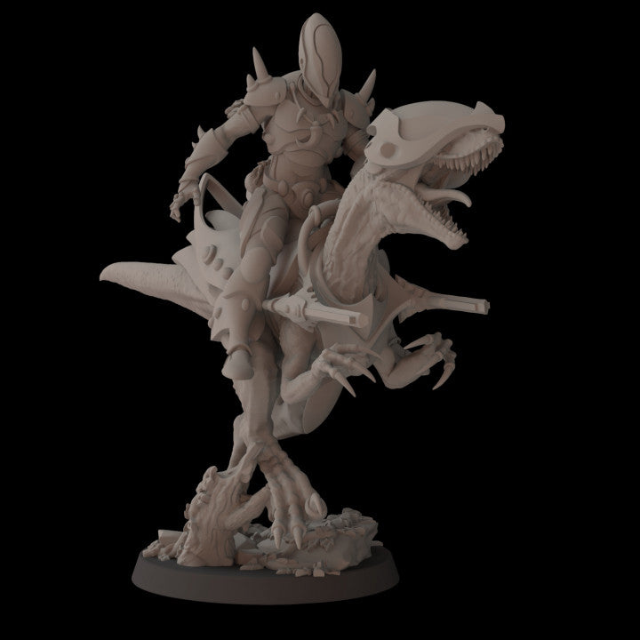 Aeterni Primeval Deinonichus riders x 3, Eldar Ones, Fantasy Cult Miniatures