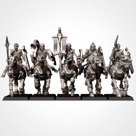 Armies of the Sand - Heavy Skeleton Cavalry x 5, Tomb Guards, Kings Horsemen