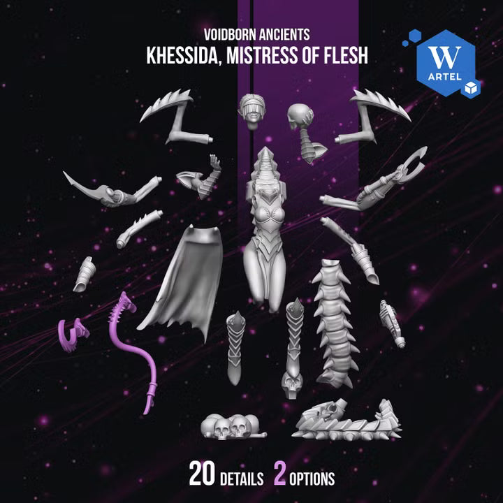 Artel W, Dark Voidborn Ancients, Mistress of Flesh Khessida, Eldar Ones, Coven