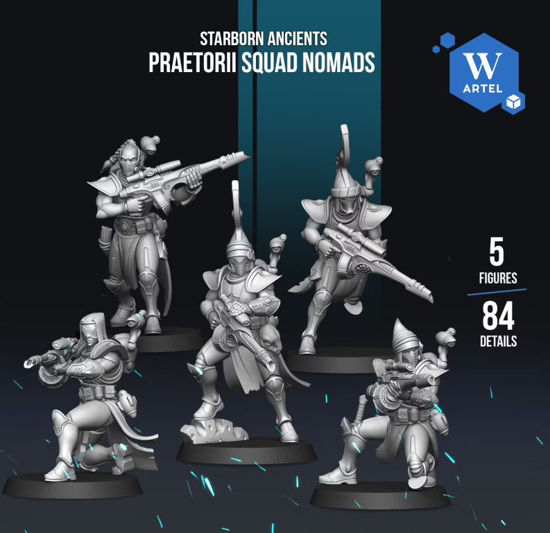 Artel W, Starborn Ancients, Praetorii Squad Nomads, Dire Guardians, Elder Ones