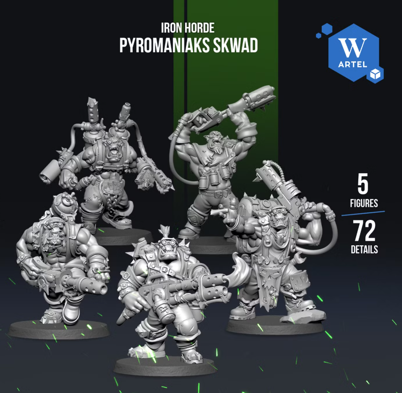 Artel W, Iron Horde, Pyromaniaks Skwad, Flamer Burner Squad, Orc