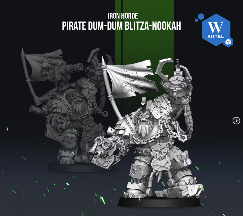 Artel W, Iron Horde, Pirate Dum-Dum Blitza-nookah, Warboss, Orc