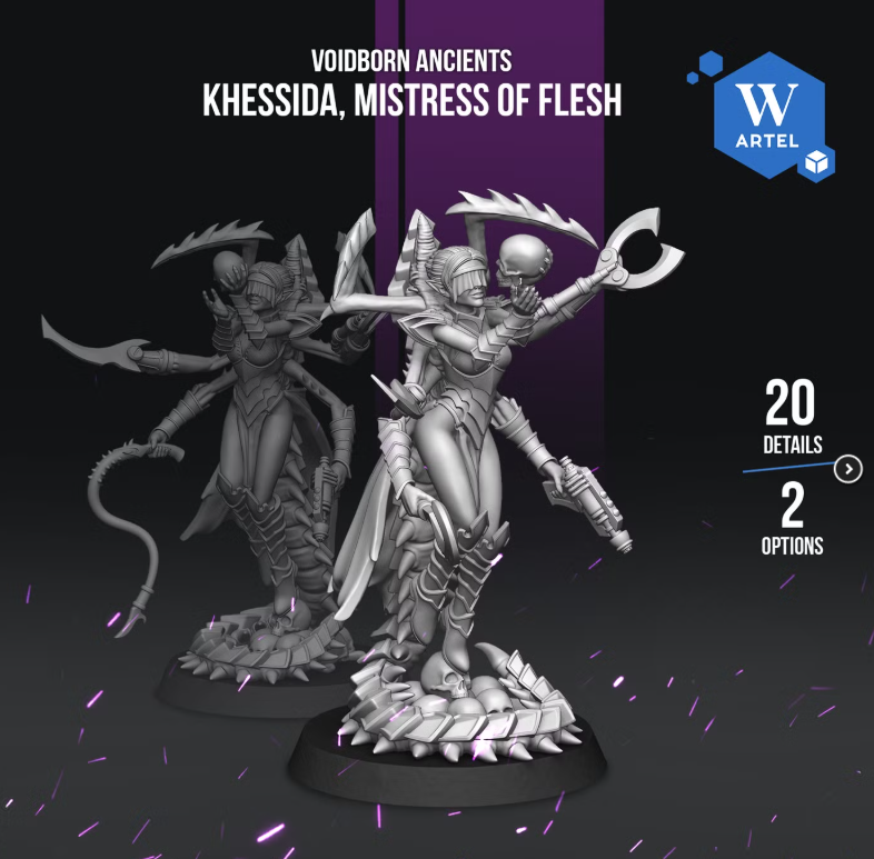 Artel W, Dark Voidborn Ancients, Mistress of Flesh Khessida, Eldar Ones, Coven