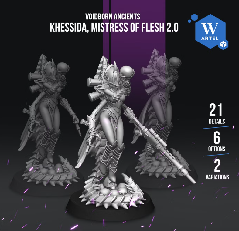 Artel W, Dark Voidborn Ancients, Mistress of Flesh Khessida 2.0, Eldar Ones, Coven