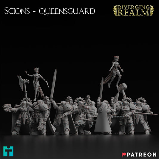 Diverging Realms - Scion - Queensguard Custodians Squad x 10