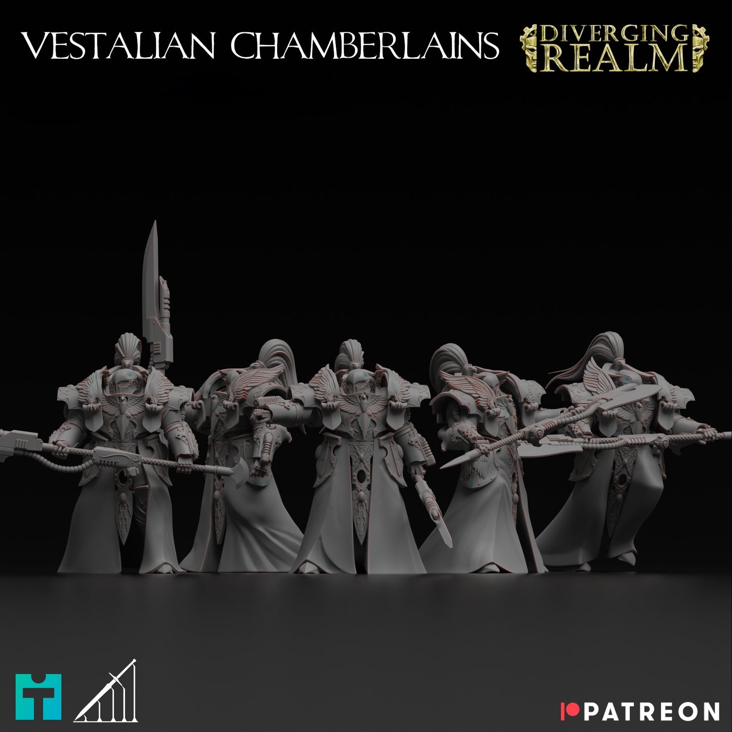 Diverging Realms - White Tower Guard Custodians - Vestalian Chamberlains x 5