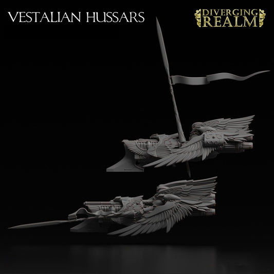 Diverging Realms - White Tower Guard Custodians - Vestalian Hussars x 3