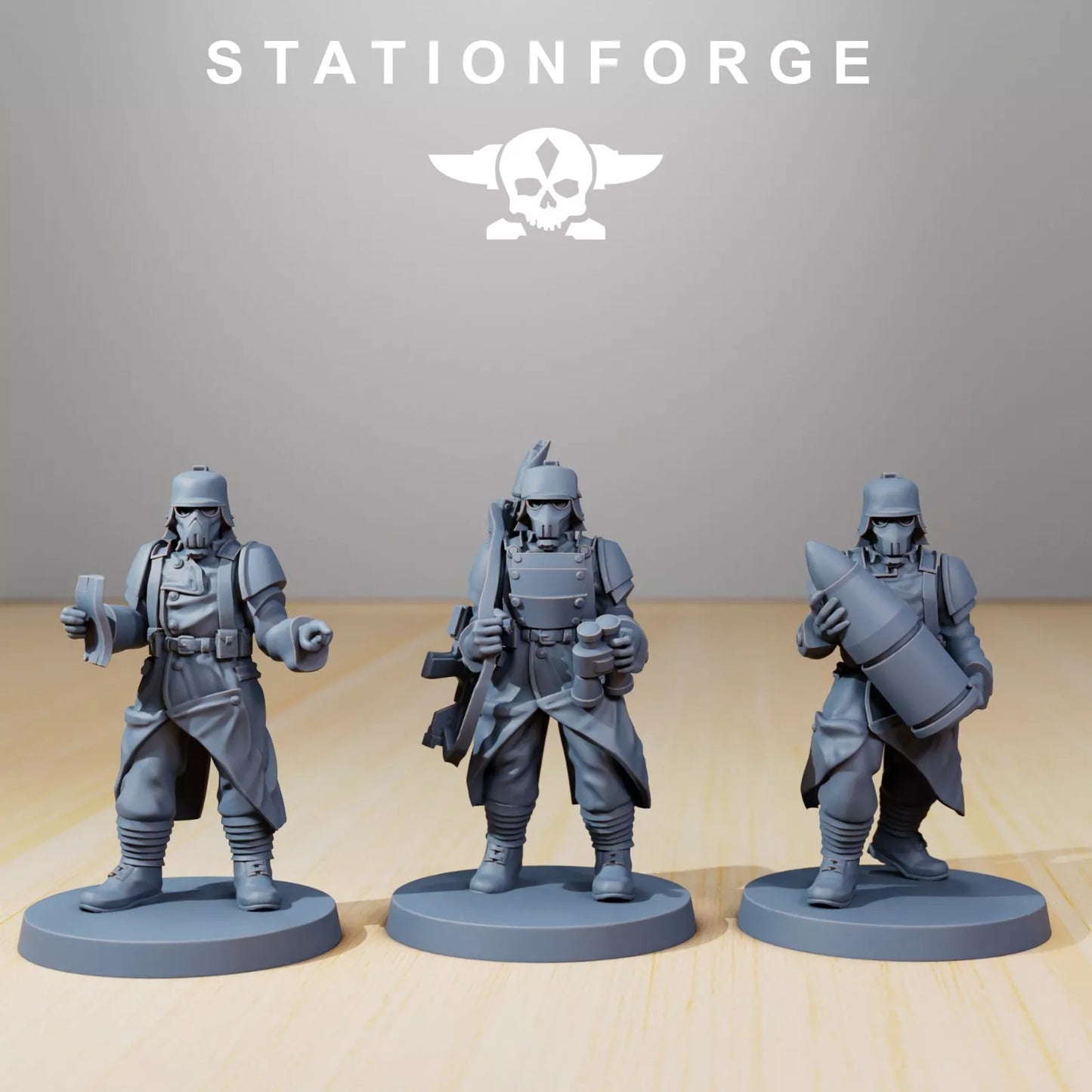 Imperial Soldiers of the Grim Guard x 3, Death Division, Ordnance Crew Korps