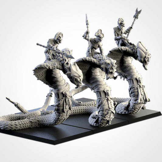 Three Tomb King Necropolis Knights Proxies On Mummy Snakes 