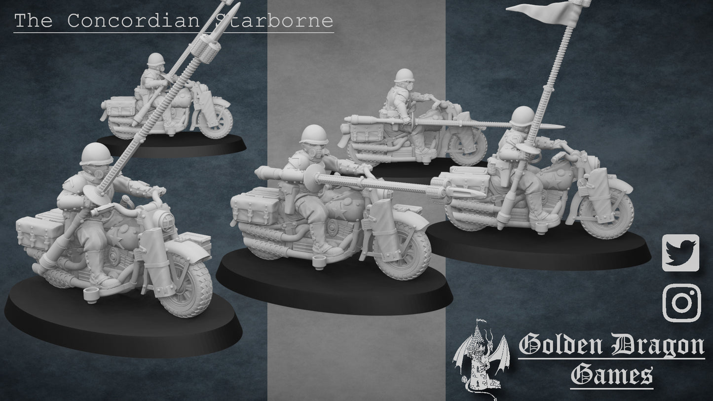 Bike Riders of the Starborne Guard x 5, Rough Ground Division
