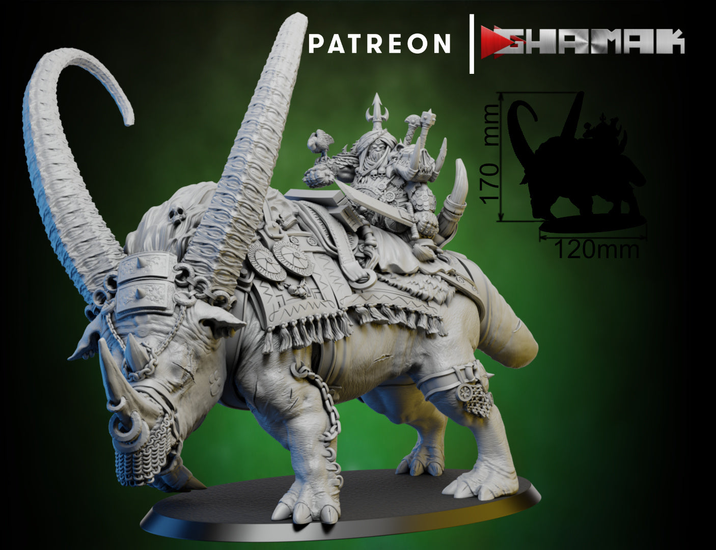 Wargames Compatible -  Persian Ogre Tribes - Lord on Bighorn